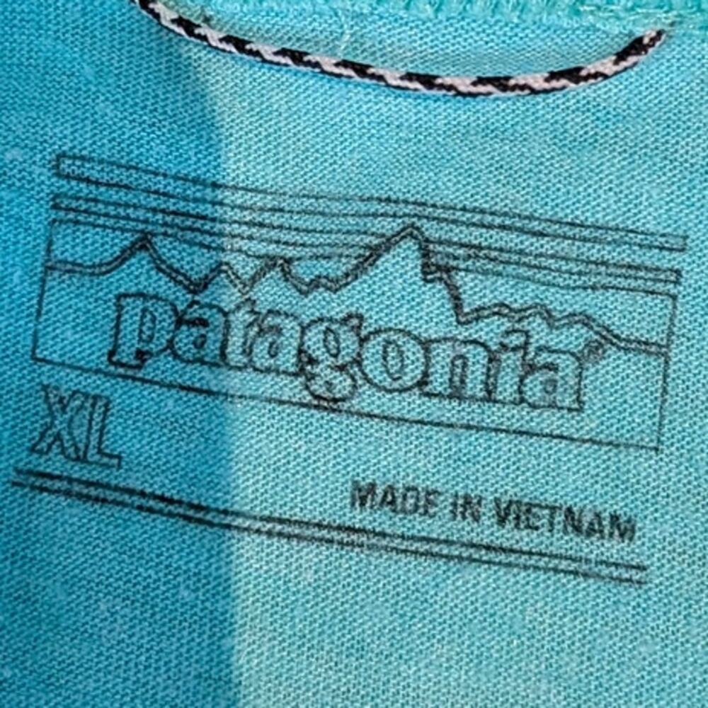 Patagonia Nine Trails Tank Top Howling Turquoise Racerback Running Women's XL - Picture 5 of 8